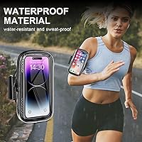 Vista 6 de Soporte para teléfono para correr, brazalete para iPhone 16 15 14 13 Pro Max 12 11 Plus X Samsung Android de hasta 6.9'', bandas universales