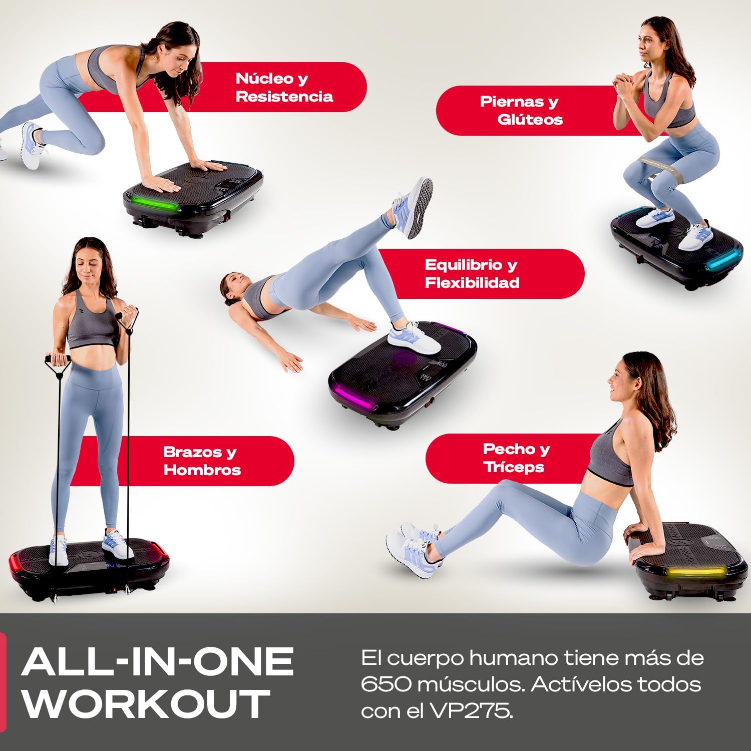 Sportstech VP275 – Plataforma vibratoria para el hogar – 99 niveles de entrenamiento – Marca de calidad alemana – Entrenamiento físico – Quema grasa y desarrollo muscular Entrenamiento de todo el