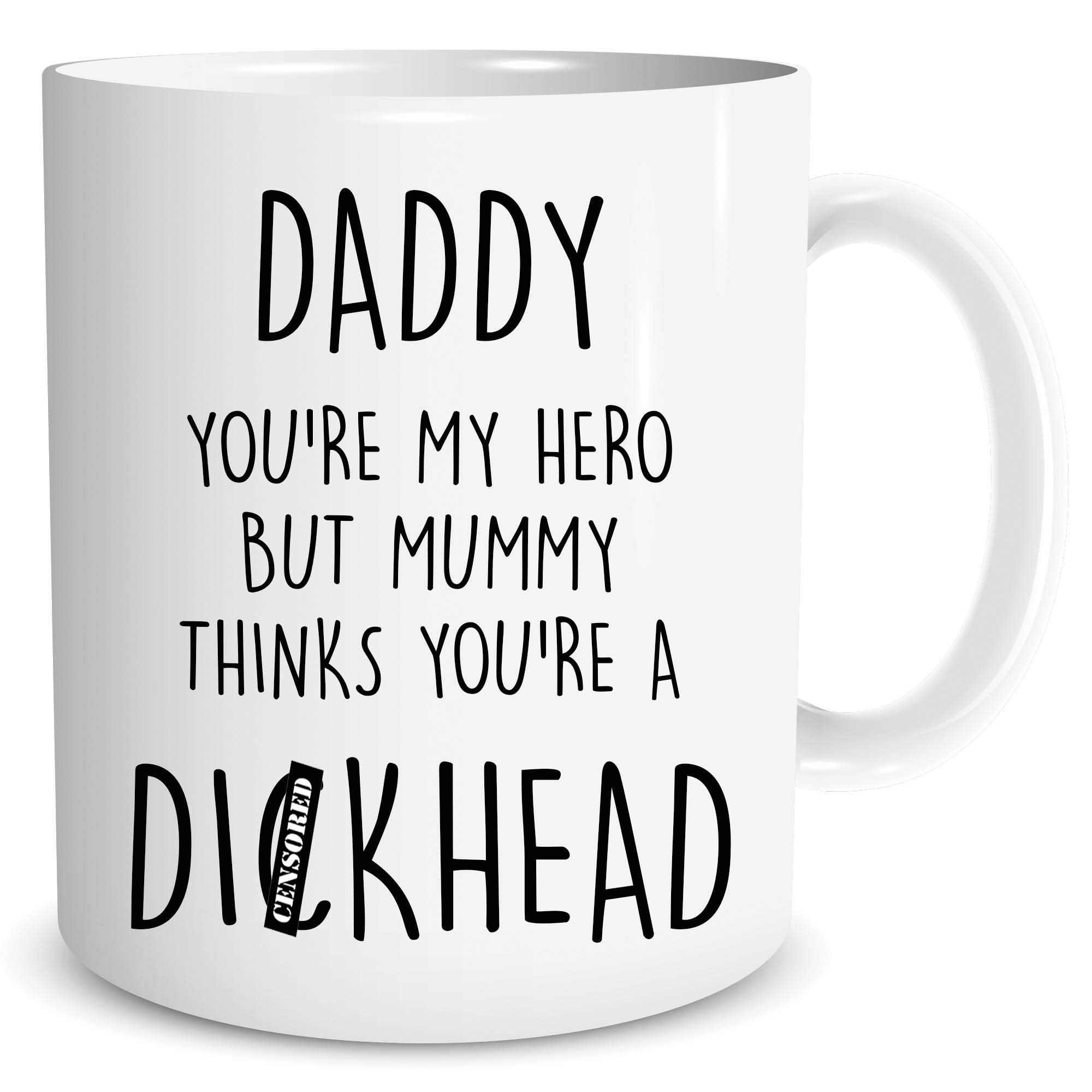 Tazza con scritta in lingua inglese Daddy You're My Supereroe, per la festa del papà, papà, Natale, compleanno, per lui, idea regalo per papà, idea regalo personalizzata per papà