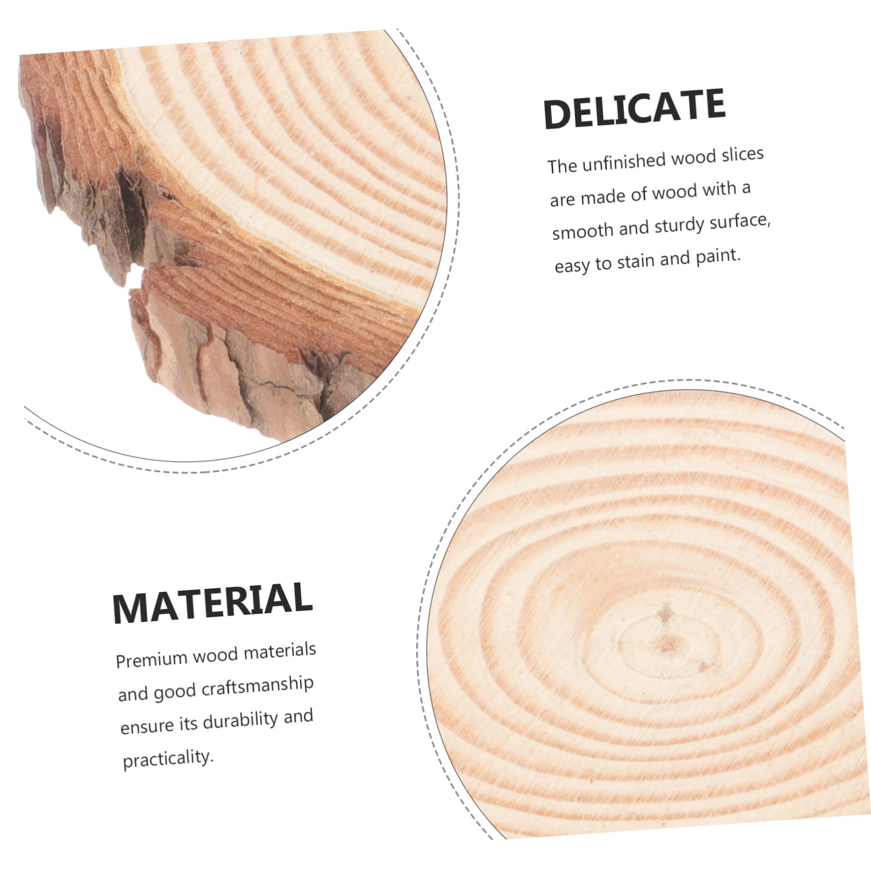 Gadpiparty 3 Series Rodajas De Madera Natural Manualidades De Grosor De Proyectos Diy Pintura Y Decoración 6 Piezas*3