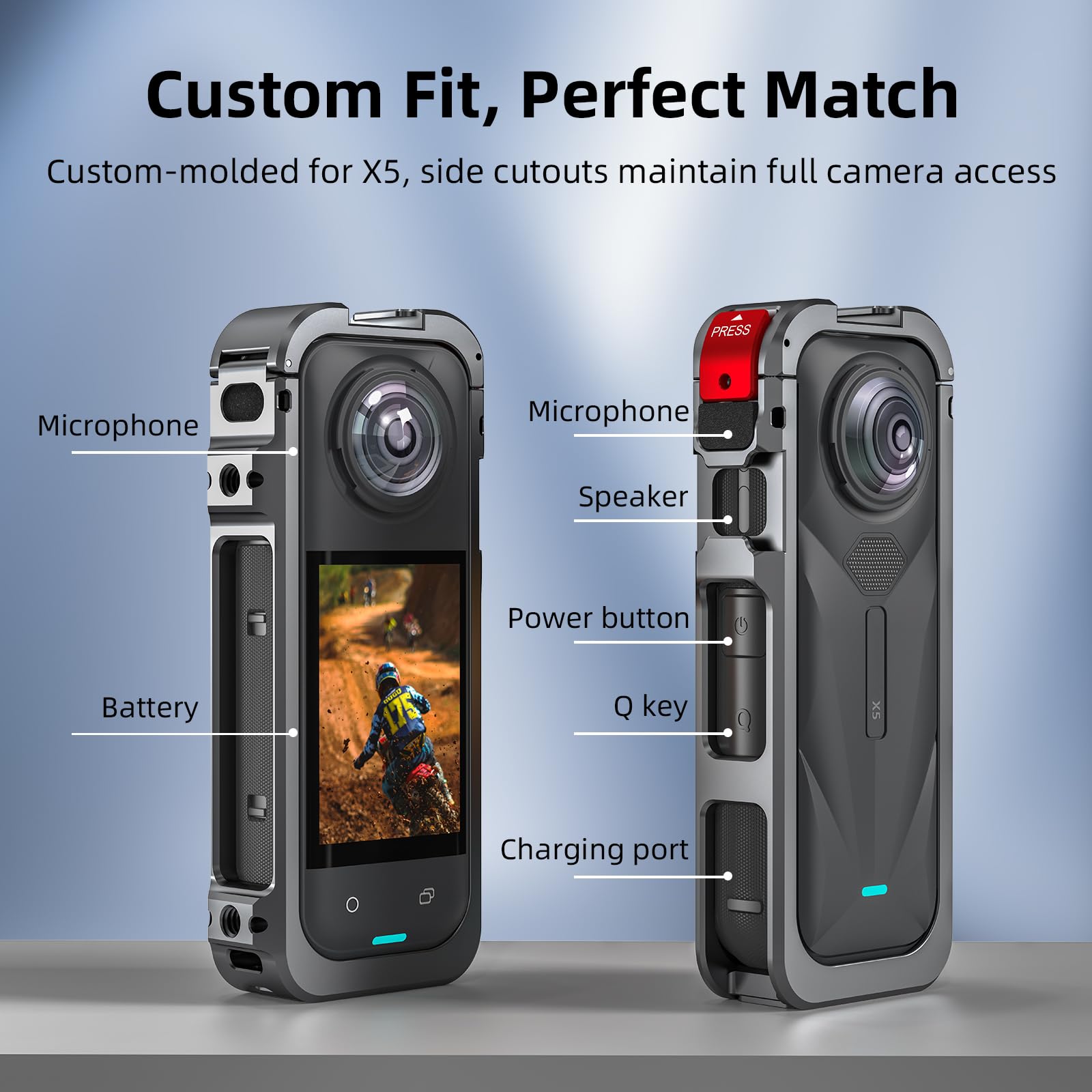 Metall-Schutzrahmen Für Insta360 X5 - Robuster Käfig Mit Silikon-Objektivschutz