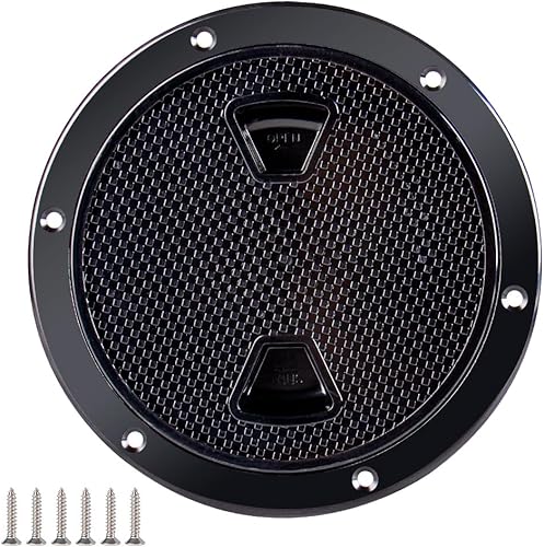 Boat-Ready Black Round Non-Slip Inspection Hatches - Sizes 4", 6", 8" with Detachable Cover - ABS Plastic Screw Out Access Hatch Cover for Kayak,