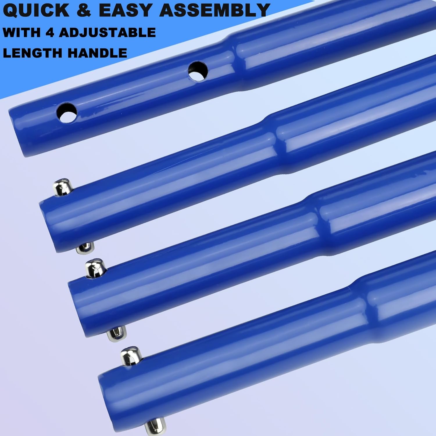 Rolling Lawn Aerator, 21" Pre-Assembled Aerator Lawn Tool, Heavy-Duty Grass Aerator with 45 Spikes, 75" Adjustable Handle Lawn Spike Aerator Roller – Yard Aerator for Lawn Care, Blue