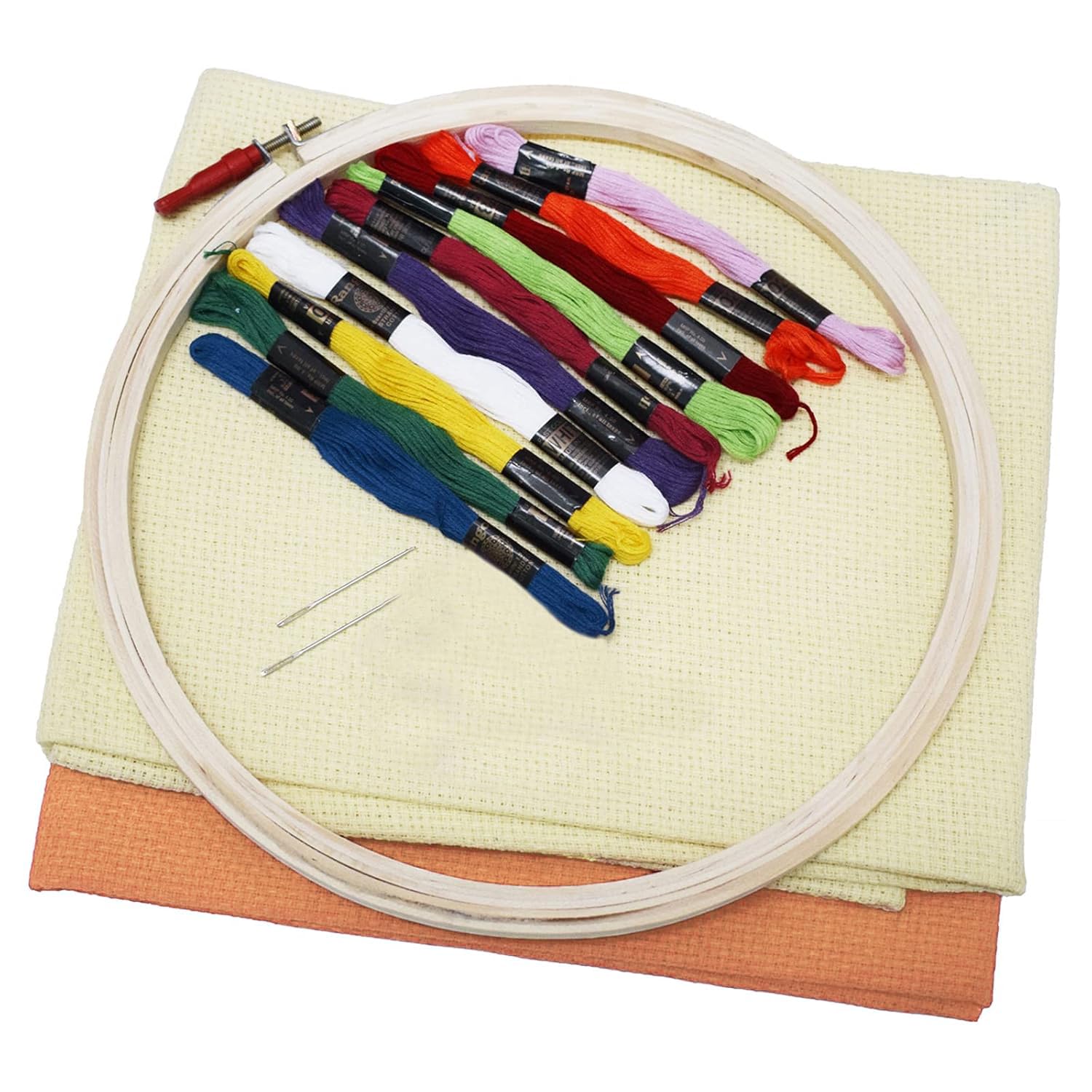 Asian Hobby Crafts Embroidery Kit with for Beginners,Cross Stitch Embroidery – Complete DIY Kit with Materials and Tutorial Pages (Color-Peach, Cream)-image-38