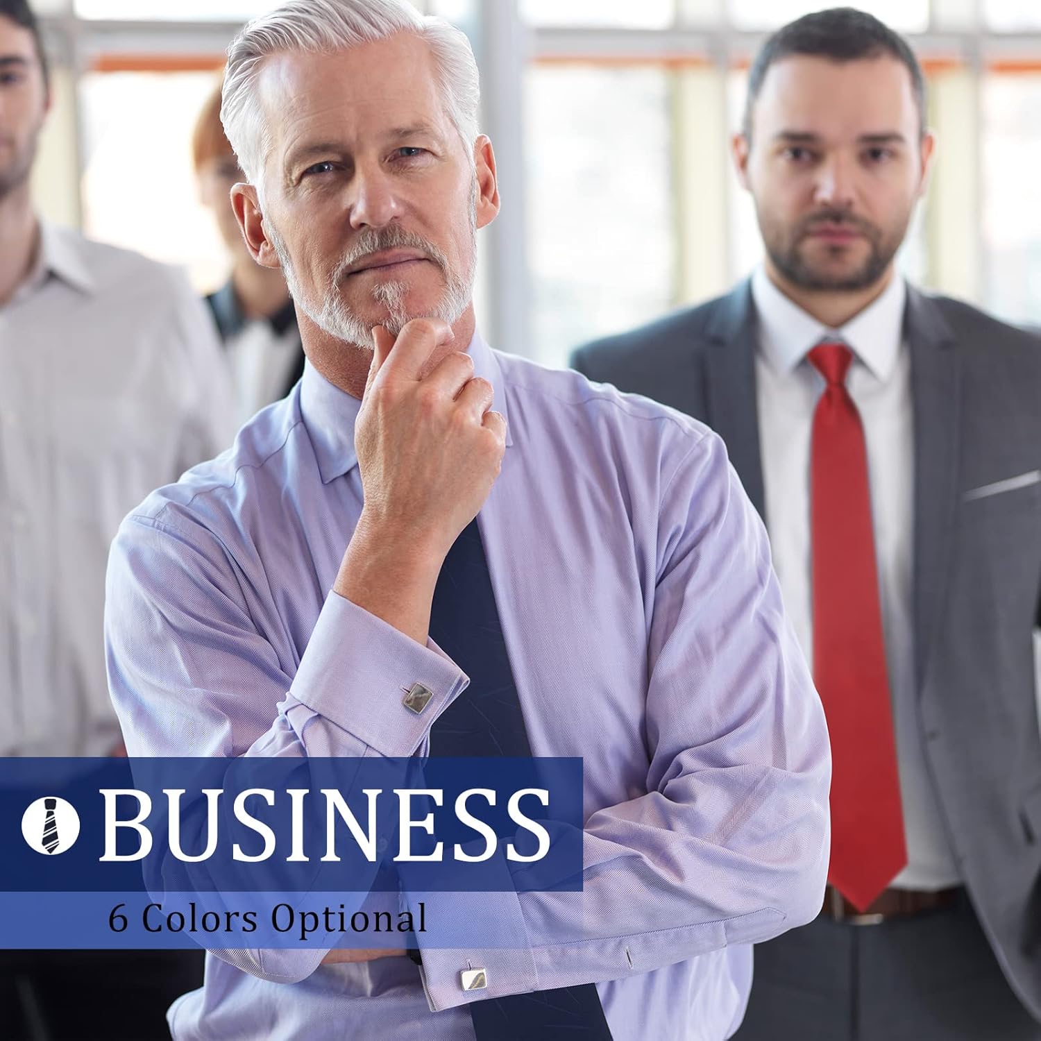 Janmercy 6 Pcs Clip on Tie for Men Clip on Necktie Striped Solid Plaid Dots Mixed Lot Tie for Wedding Office School, 20 Inch - Image 4