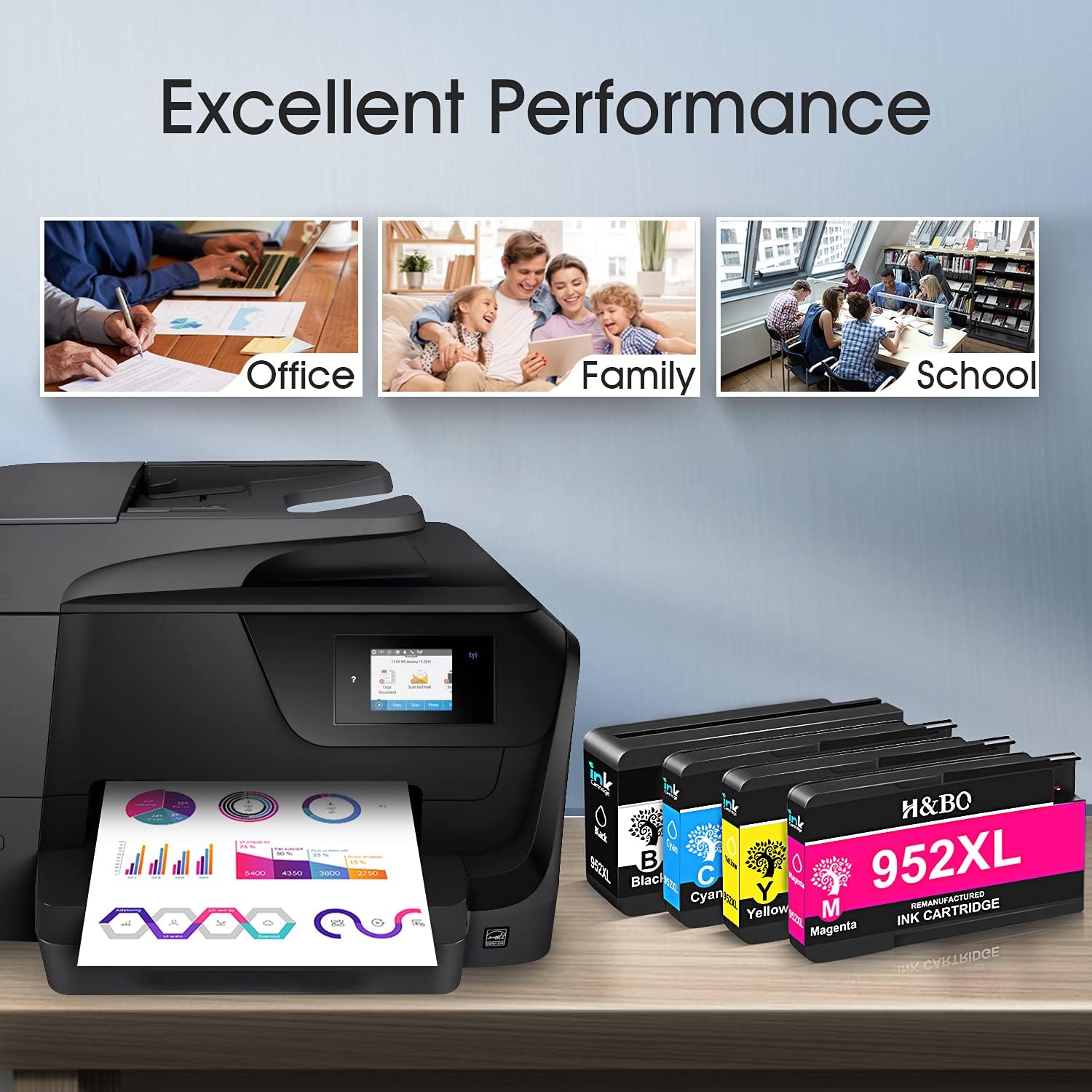 Hоt Dеаlѕ H&BO TOPMAE Remanufactured Ink Cartridge Replacement for HP 952 XL 952XL Ink Cartridges Combo Pack for OfficeJet Pro 8210 8710 8720 7740 8740 8730 8728 8702 7720 Printer (4 Pack)