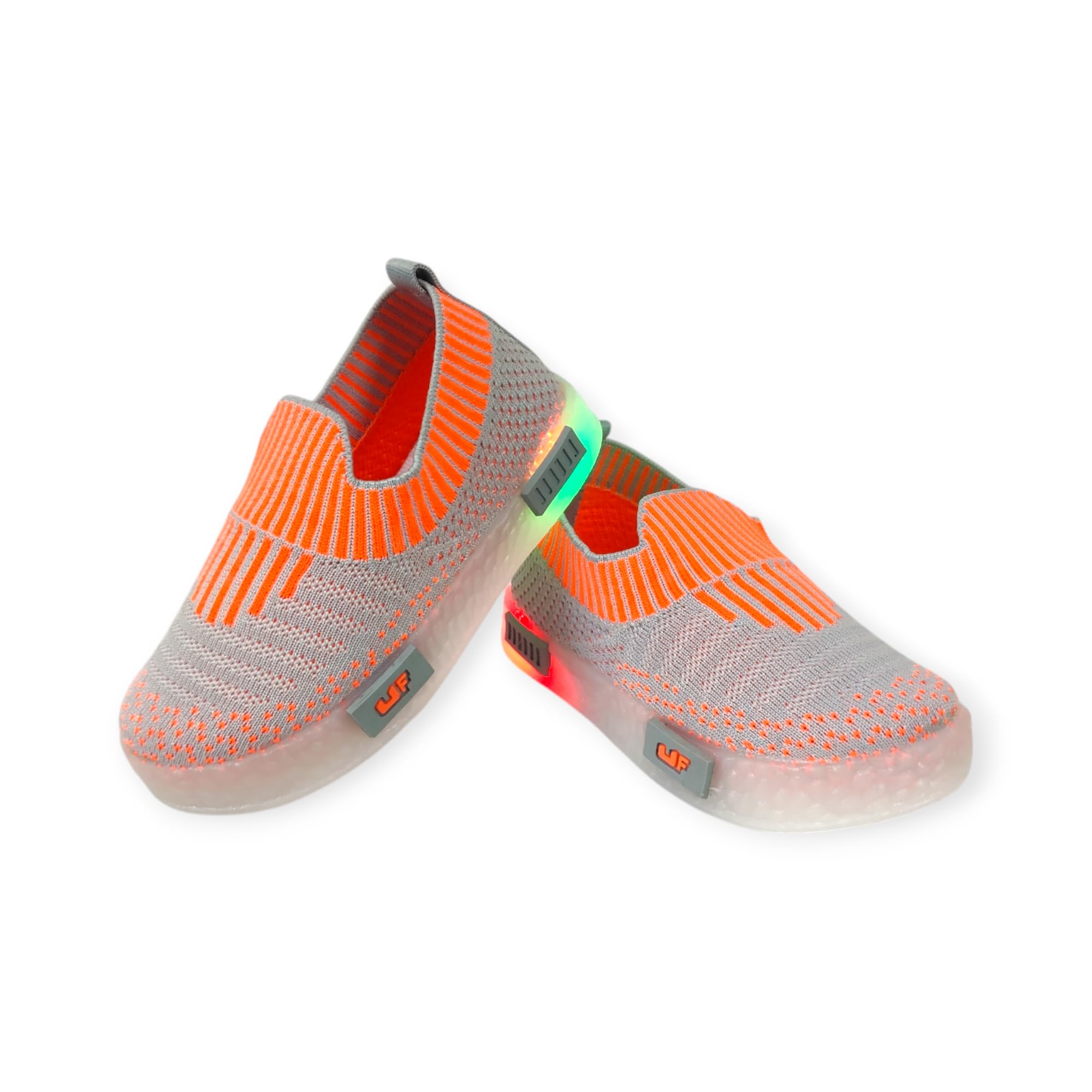 Kids Unisex Casual Knitted Shoes with Multicolored LED Lights Blink-7 for 1-4 Years Boys and Girls