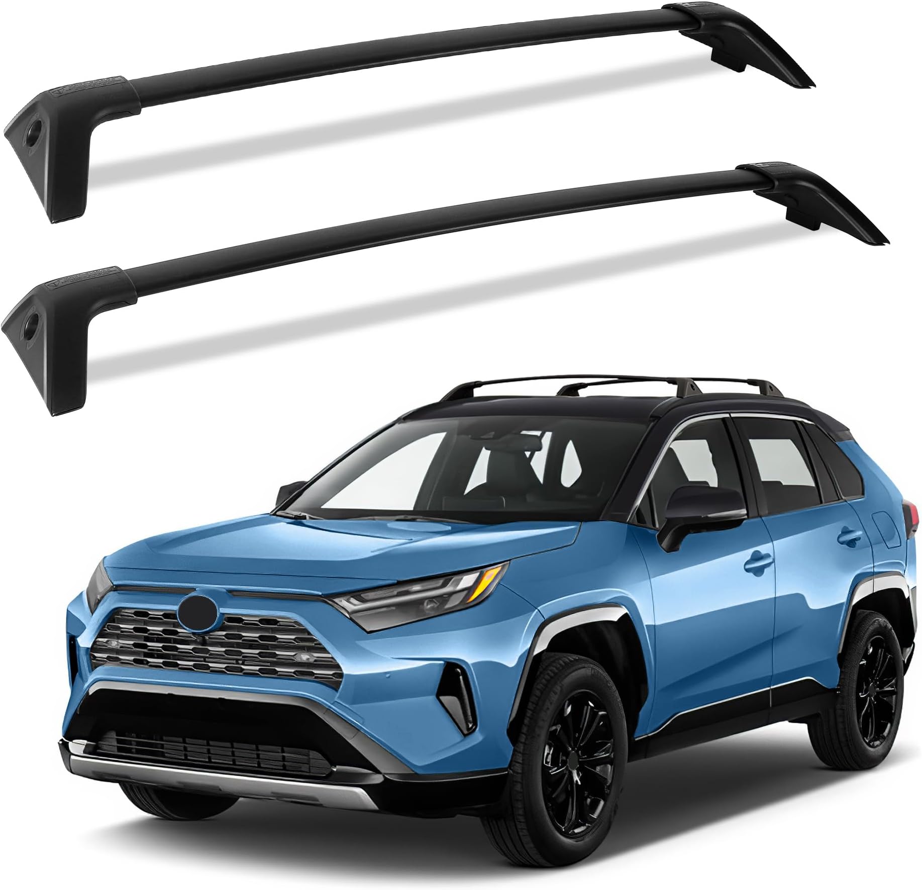 FLYCLE Roof Rack Cross Bars Compatible with 2019 2020 2021 2022 RAV4, CrossBars for Rooftop Cargo Luggage Kayak Bicycles Canoe with Roof Rails