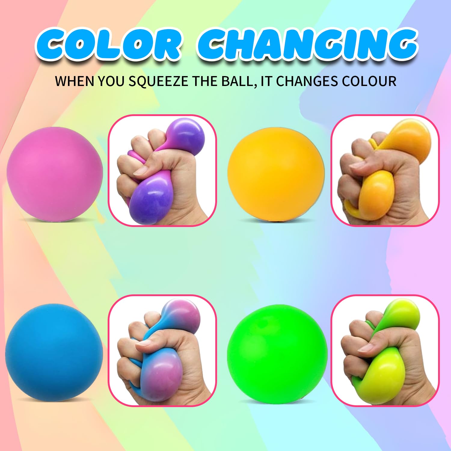Lot De 4 Balles Anti-Stress Sport Fidget Toy - Football Tennis Rugby Basketball Pour Soulager L'Anxiété