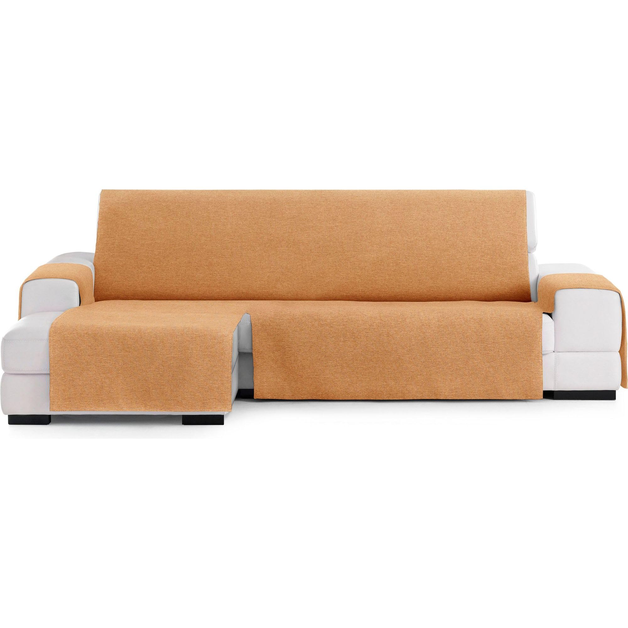 ECOMMERC3 Universal and Versatile Chaiselong Normal Left Sofa Cover – Mustard Colour Chaiselong Sofa Cover Protector Easy to Install for Back, Seat and Arms