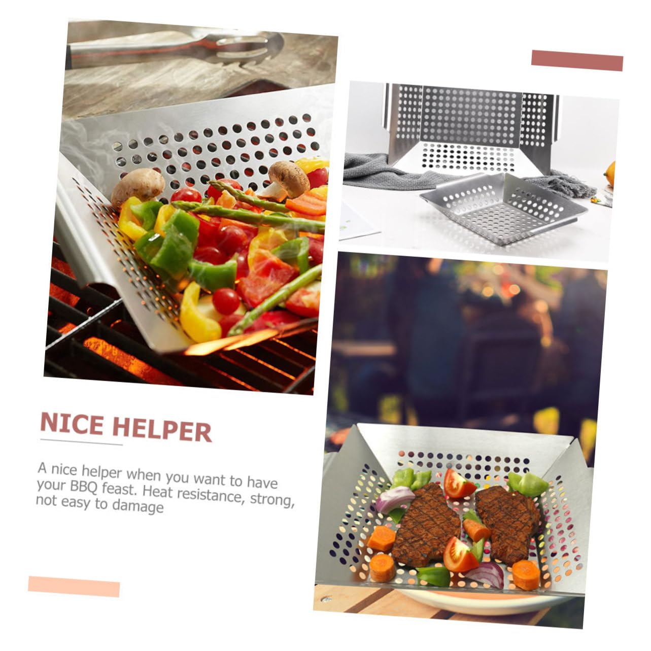 POPETPOP 2pezzi Grigliata Inossidabile Per Bbq Multifunzionali Per Grigliate All e Picnic