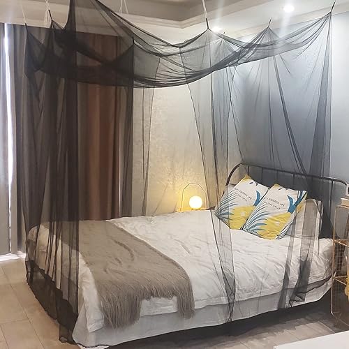 Miniatura 1 de Aventik EDSRDLUZ - 400 mallas finas mosquiteras de lujo para camas individuales a king, 2 aberturas laterales y 8 bucles para colgar, forma