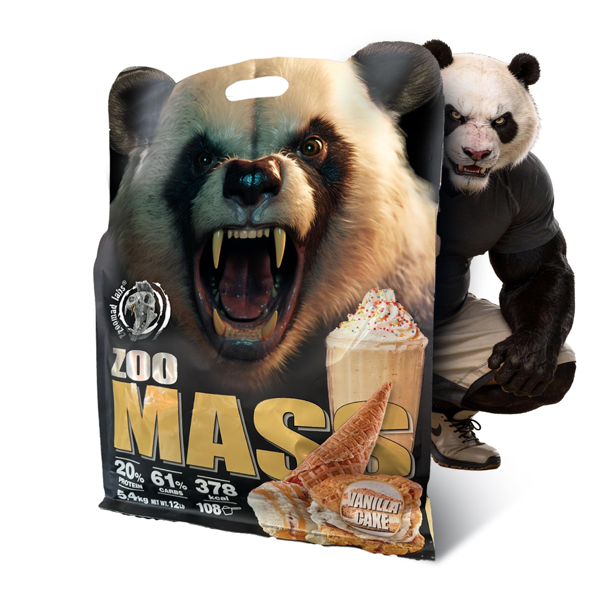 Zoomad Labs | Zoo Mass (5,4kg) | Gainers | Prise de masse rapide et de qualité - Vanille