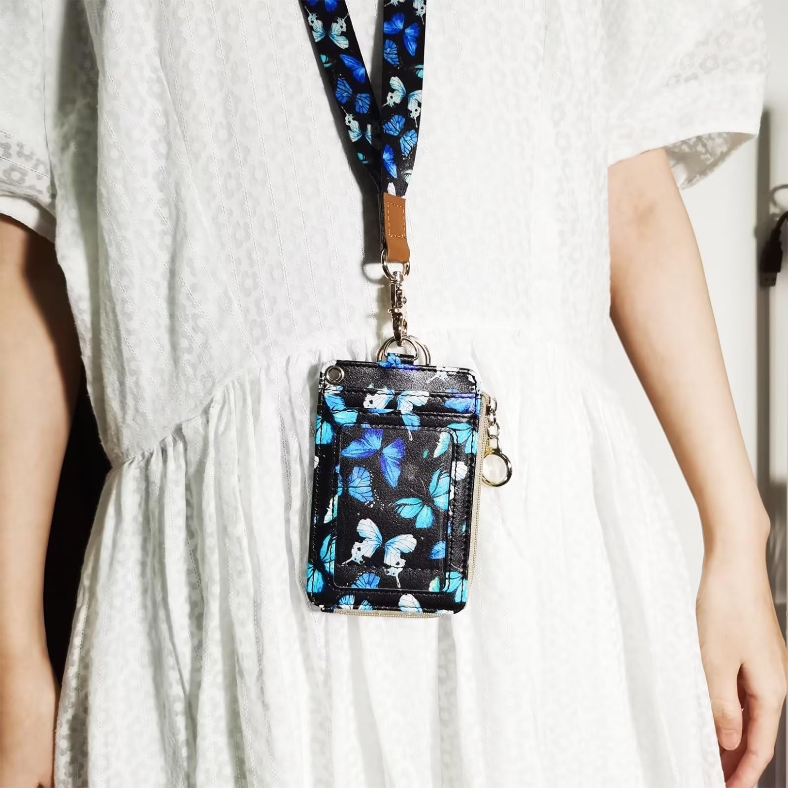 Butterfly Badge Holder with Zipper Pocket - Image 2