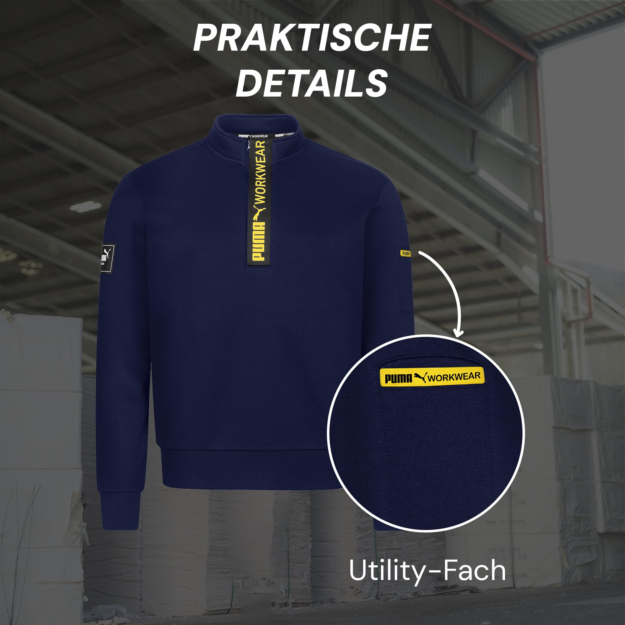 PUMA Workwear Advanced kolekcja – bluza męska z zamkiem błyskawicznym – kieszeń na ramię – wytrzymała i oddychająca tkanina – do rzemiosła i logistyki