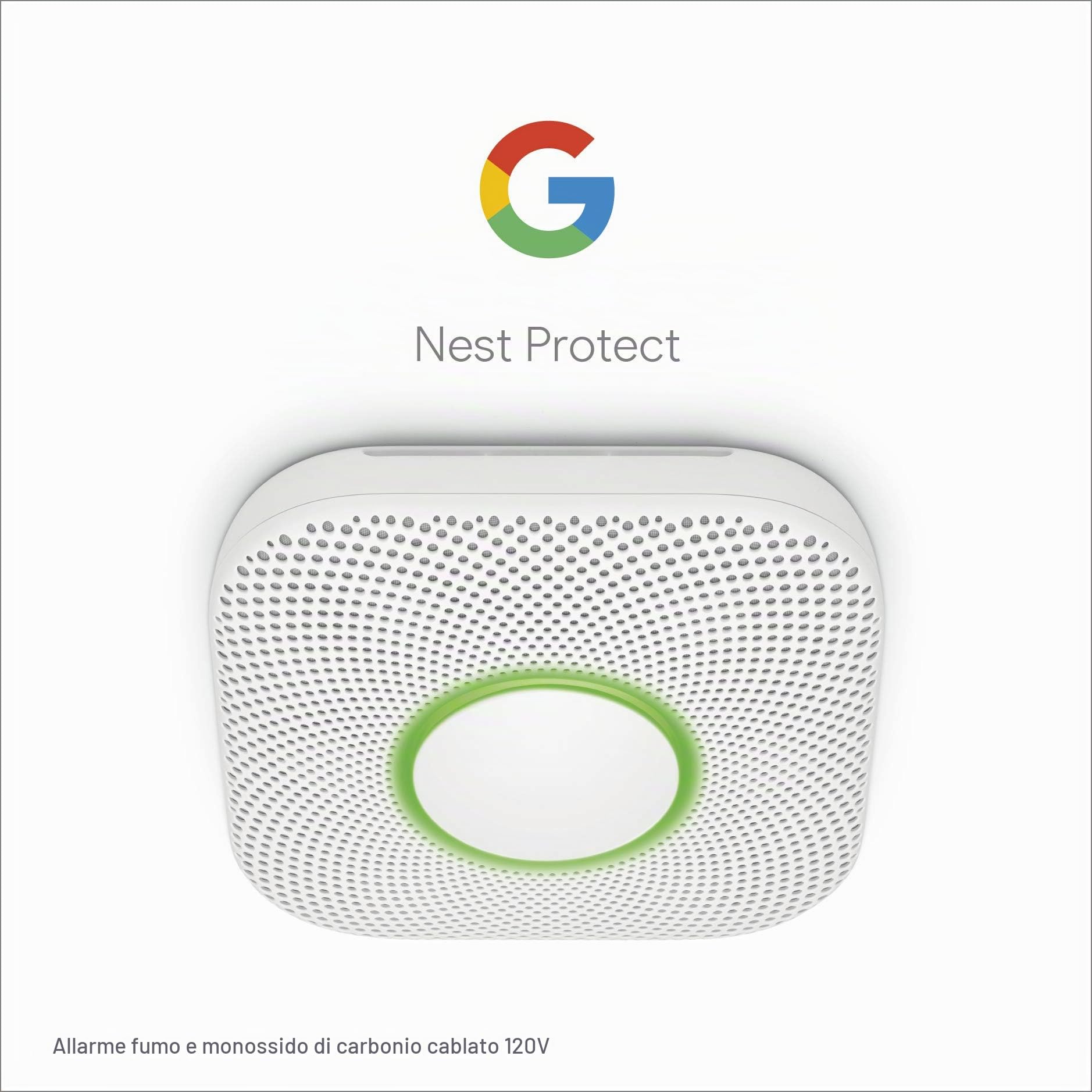 Google Nest Protect - Rilevatore di fumo e monossido di carbonio (cablato)