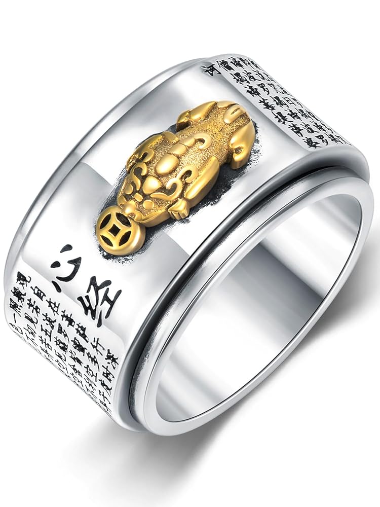 Seiyang Feng Shui Ring 925 Sterling Silver Chinese Mantra