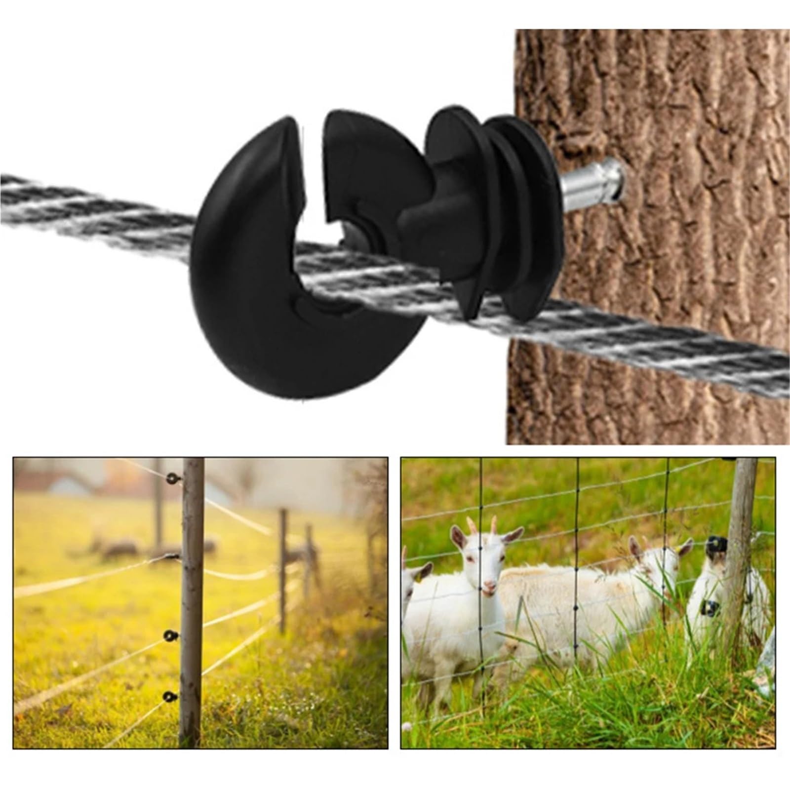 100 pezzi di strumento collegamento del filo isolatore for recinzione bestiame animale elettrico protezione da cortocircuito lunga durata Per Corde