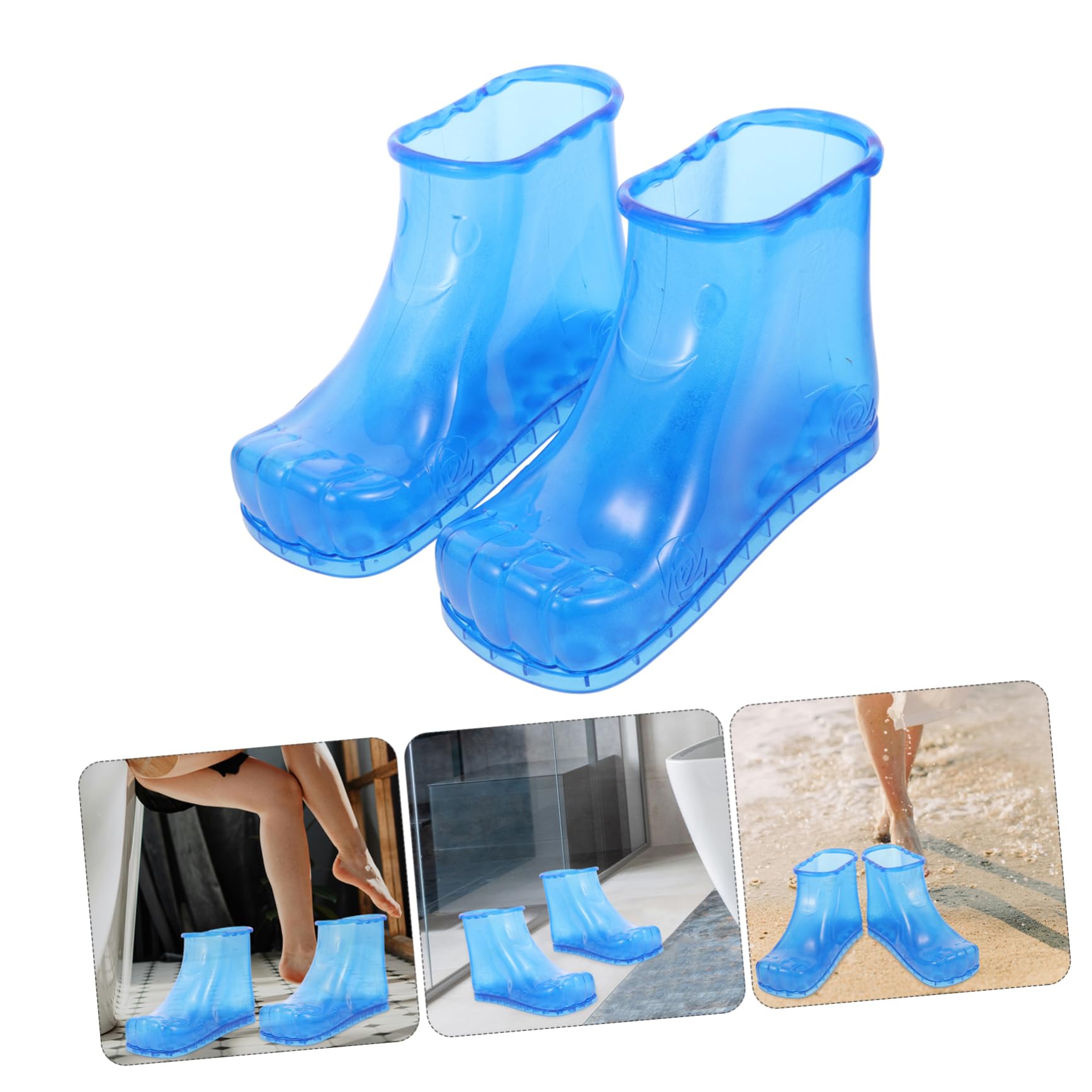 Fußbadeschuhe Geeignet für Entspannende Fußpflege aus Pvc Hohe Stiefel Fußbad Größe 42 Blau Tragbar für Komfortables Fußbad für Zuhause und Reise
