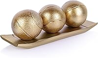 Vista 10 de LCCCK Juego de bandeja decorativa con bolas, soporte de TV de orbes decorativos negro dorado, centro de mesa de centro, elegantes bolas decorativas