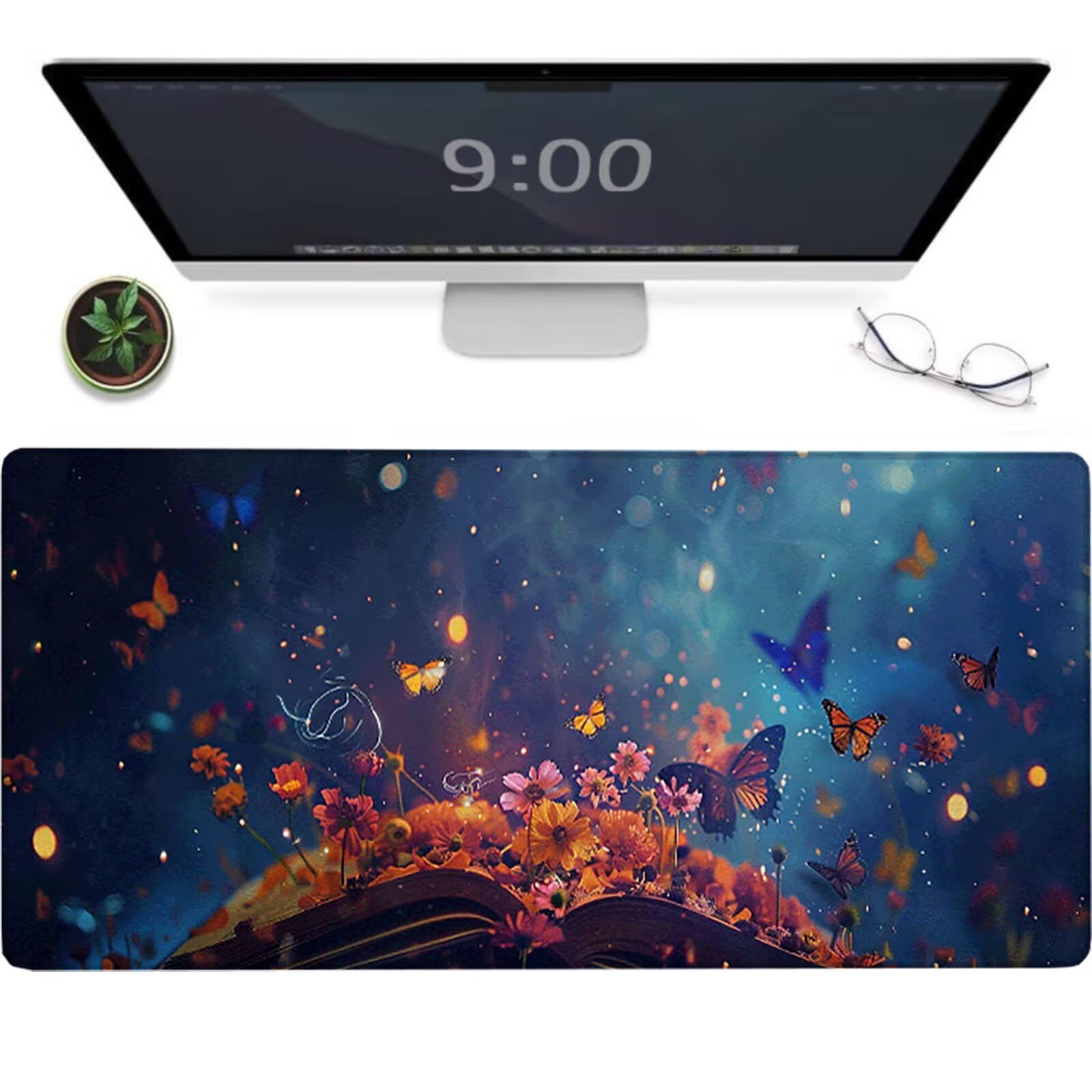 Podkładka pod mysz dla graczy 1500 x 800 x 3 mm, duża niebieska podkładka pod mysz, wodoodporna i antypoślizgowa podkładka pod mysz, wielofunkcyjna duża podkładka pod klawiaturę i mysz, dekoracja domu