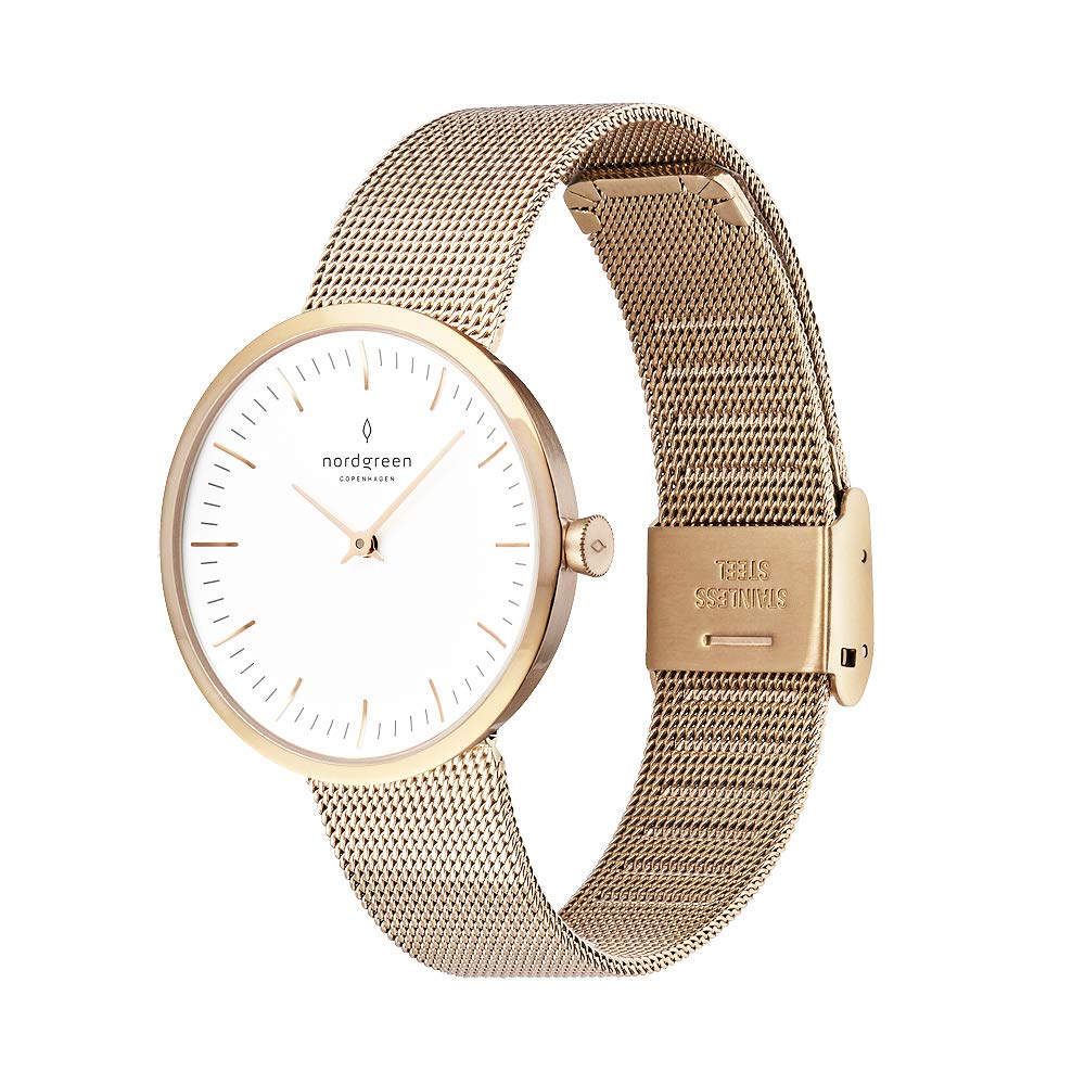 Nordgreen Infinity Scandinavian Gold Womens Analog 32mm (Small) Watch with Gold Mesh Strap, Gold Mesh Strap, Quartz Movement (B07TDQZ85M) Amazon Price History, Amazon Price Tracker