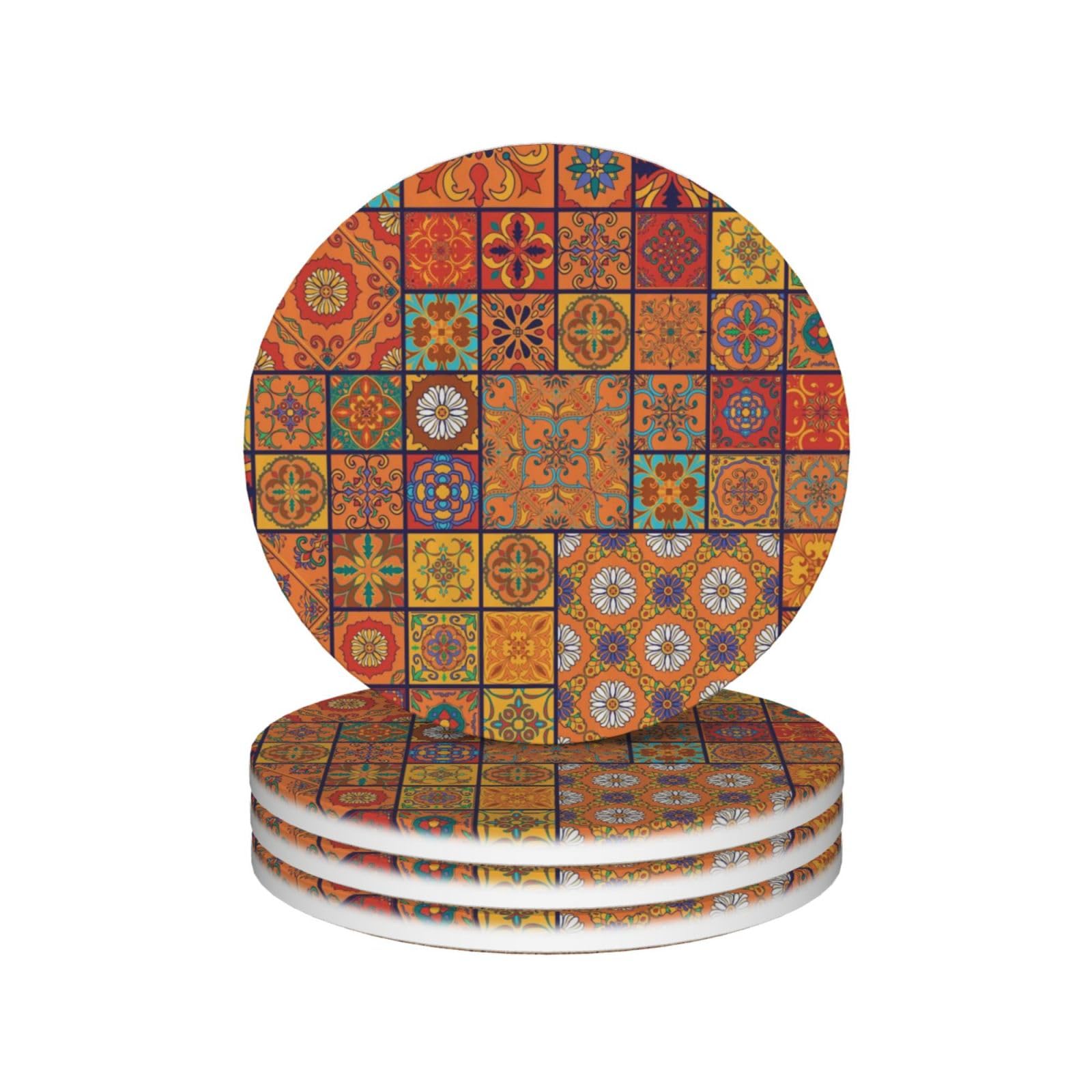 Sous-verres marocains céramique absorbants et antidérapants pour table propre
