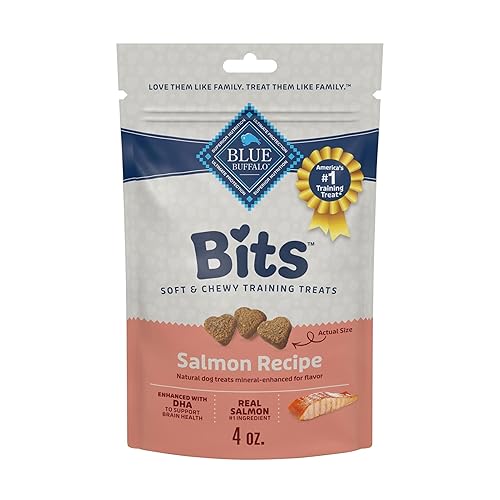 Blue Buffalo Bits Natural Dog Treats, Salmon, 4oz (Pack of 1) - Salmon - Bits