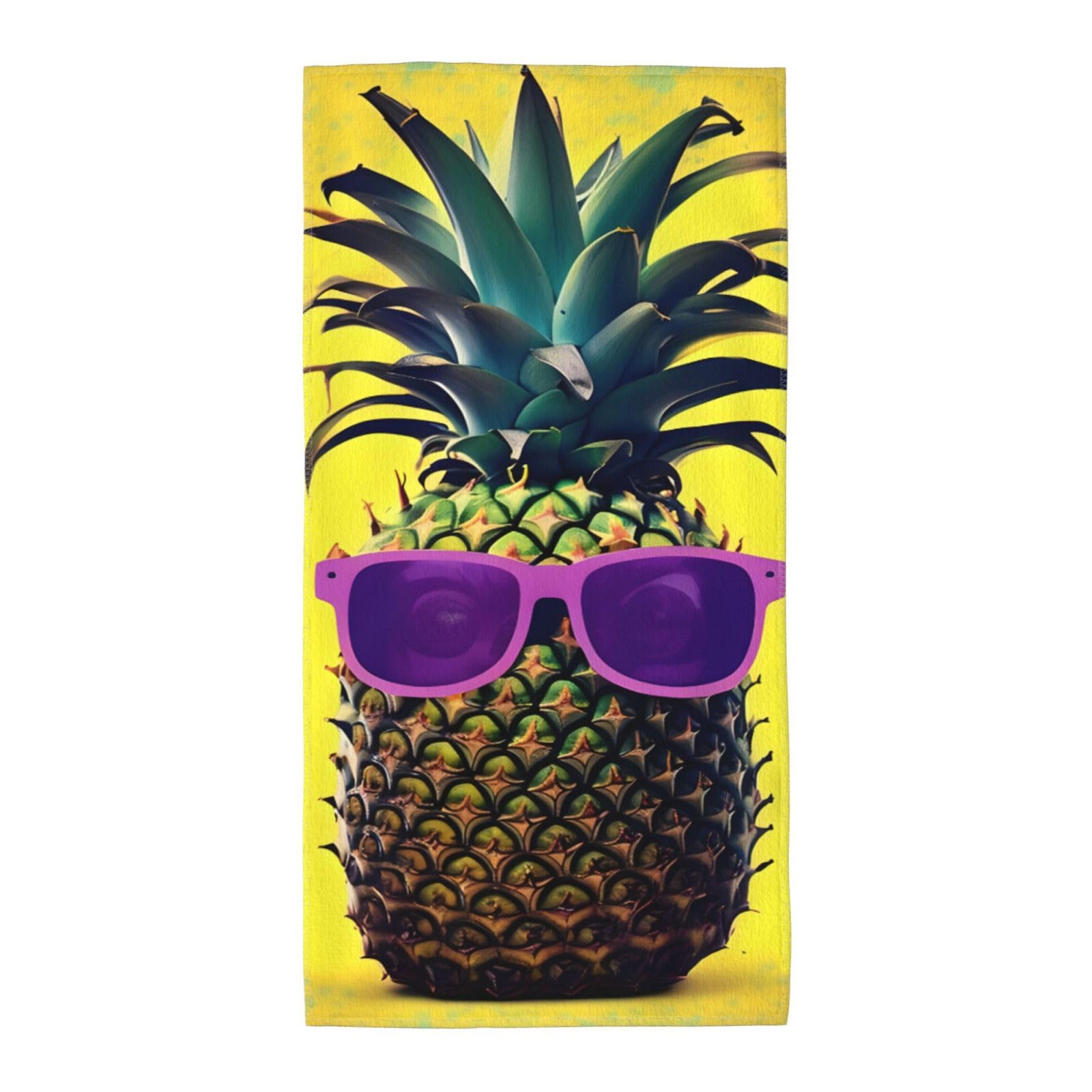 JBJGKHLP Psych Pineapple Quote Print Adults Extra Long Beach Towel Soft Absorbent Quick-Dry Gym Swimming Running Yoga