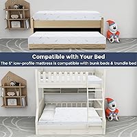 Vista 6 de Colchón de espuma viscoelástica de 6 pulgadas de sensación media firme con funda de bambú, colchones de cama transpirables con certificado