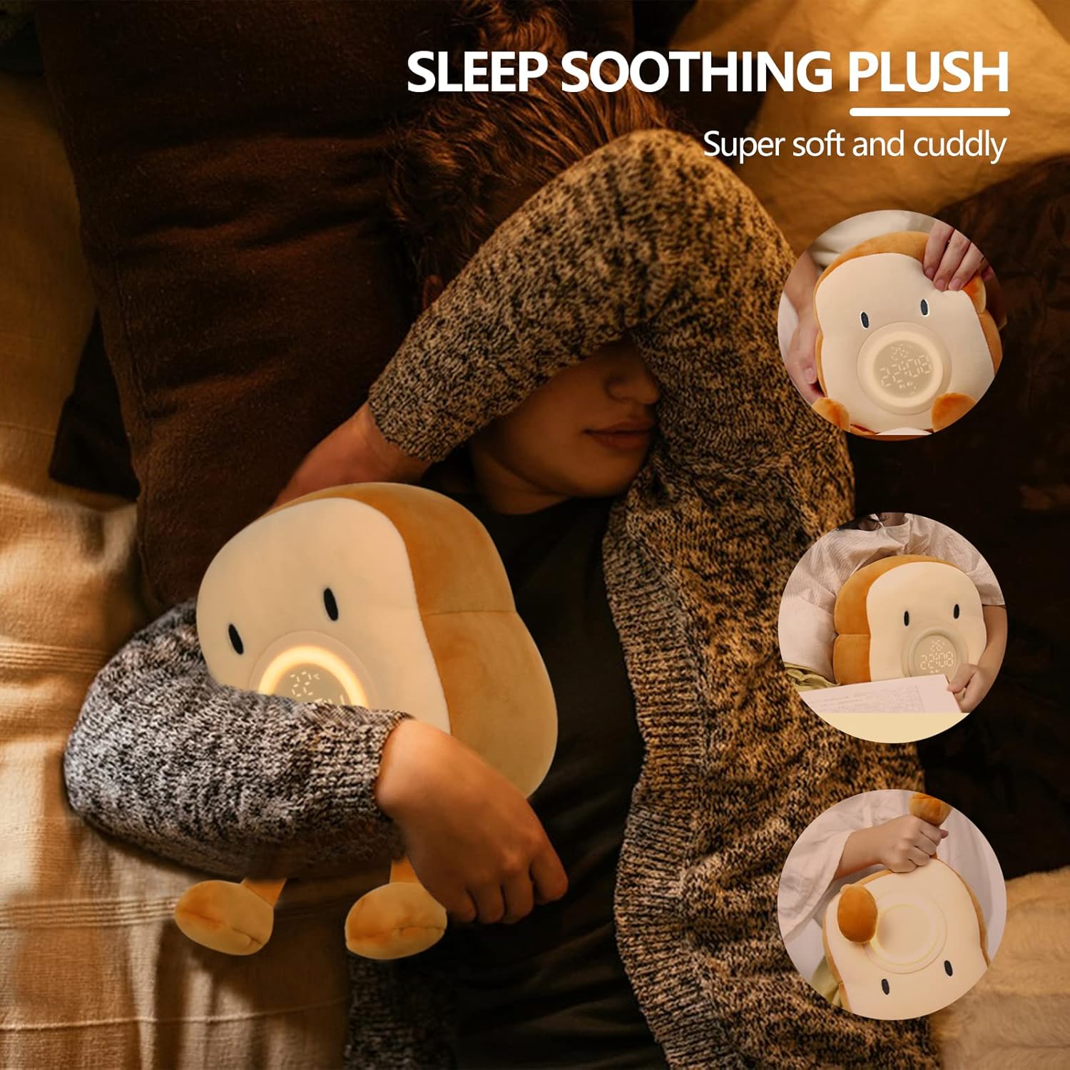 Cozy Comfort: The QANYI Plush Toy Night Light Alarm Clock for Kids