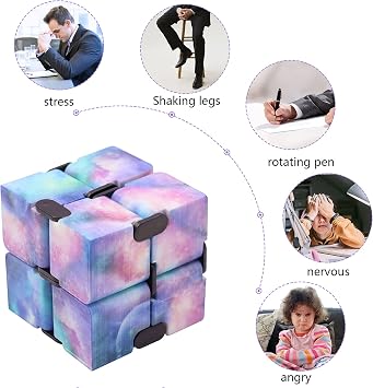Aohcae Infinity Cube Fidget Toy 4PCS, Magic Infinity Cube Desk Toy Mini Sensory Toys Stress Relief Tool Anti-Stress Fidget Toys Suitable for Adults and Kids