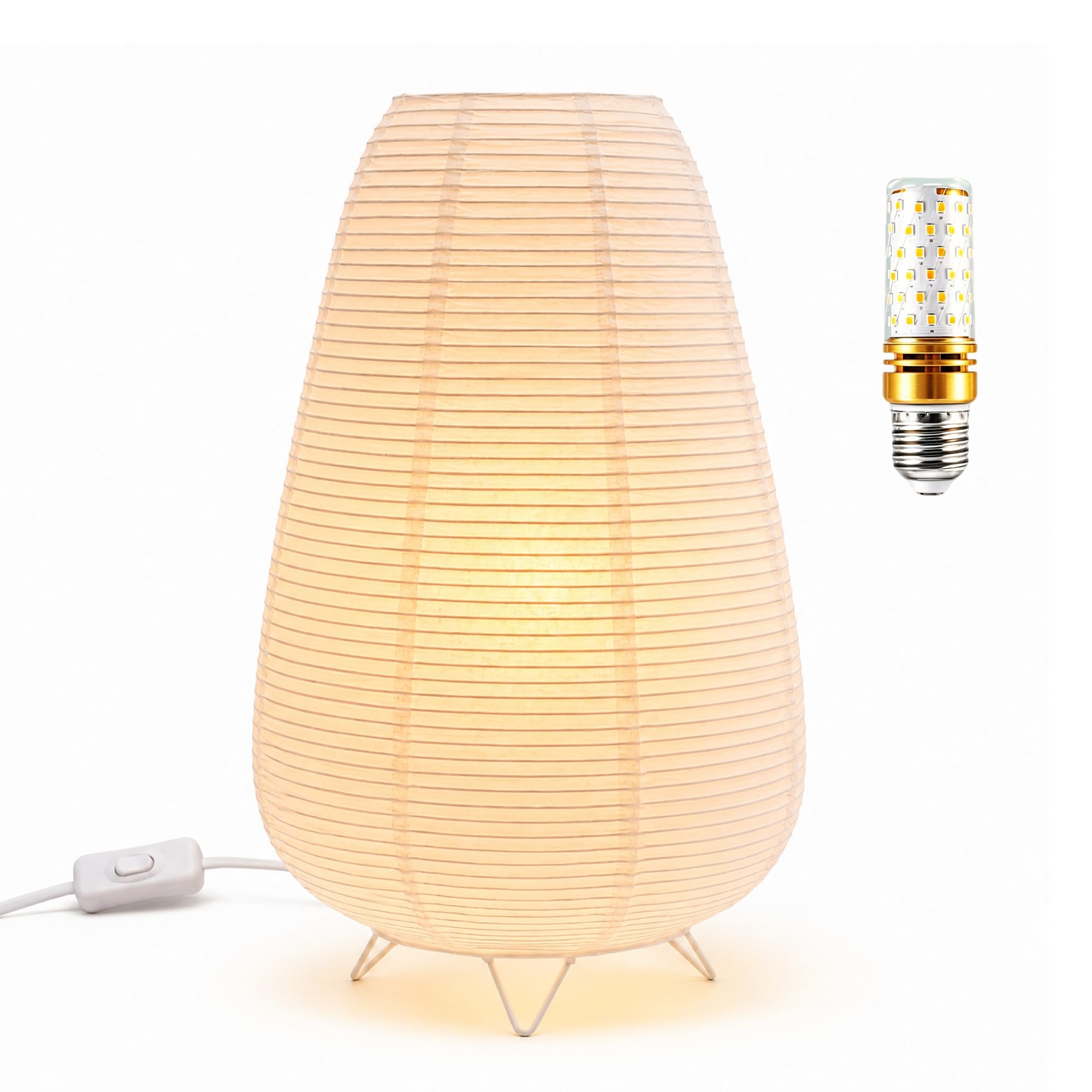 ACMHNC Table Lamp in Rice Paper, E14, 3000K