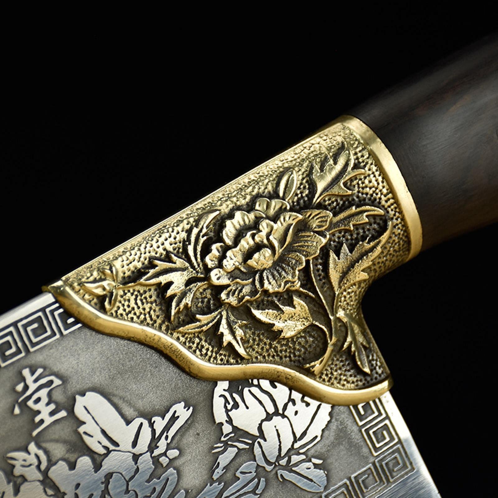Guang Couteau de Cuisine Chinois Professionnel 7CR17MOV en Acier au Carbone forgé Multifonctionnel pour Couper Les os et la Viande