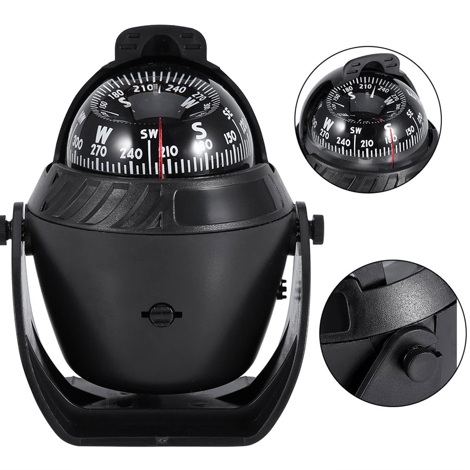 JINGYAN Kompasy Car Compass Light Pivoting Cyfrowy Kompas High Precision Elektroniczny Kula Magnetyczna Marine Boat