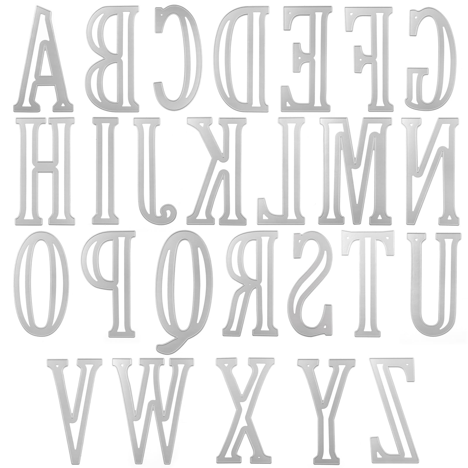 Stanzformen für Kartenherstellung, 26 Alphabet-Buchstaben, Metall-Stanzschablone, Prägeschablone für Bastelarbeiten, Scrapbooking, Fotoalbum-Dekoration (Höhe ca. 20 cm)