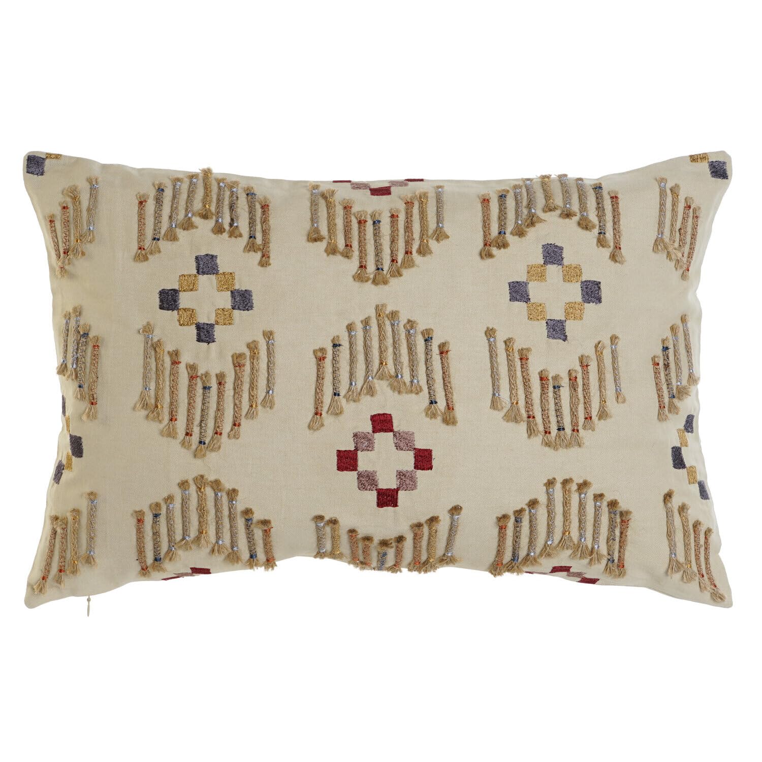 Coussin coton 60x40 beige pour décoration salon cocooning et chambre