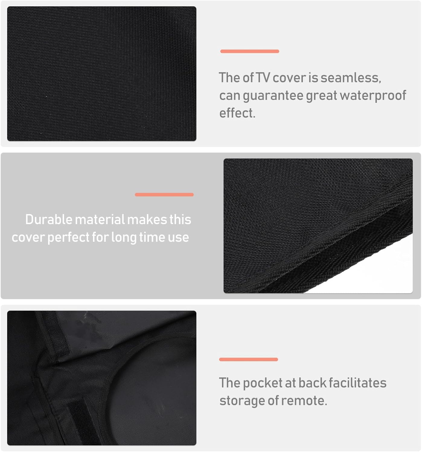 Cabilock Waterproof Outdoor Tv Cover for 30-32 Inch Televisions, Black Oxford Cloth Flat Screen Protector with Year-round Water-resistant and Dustproof Features for Garden and Outdoor Use