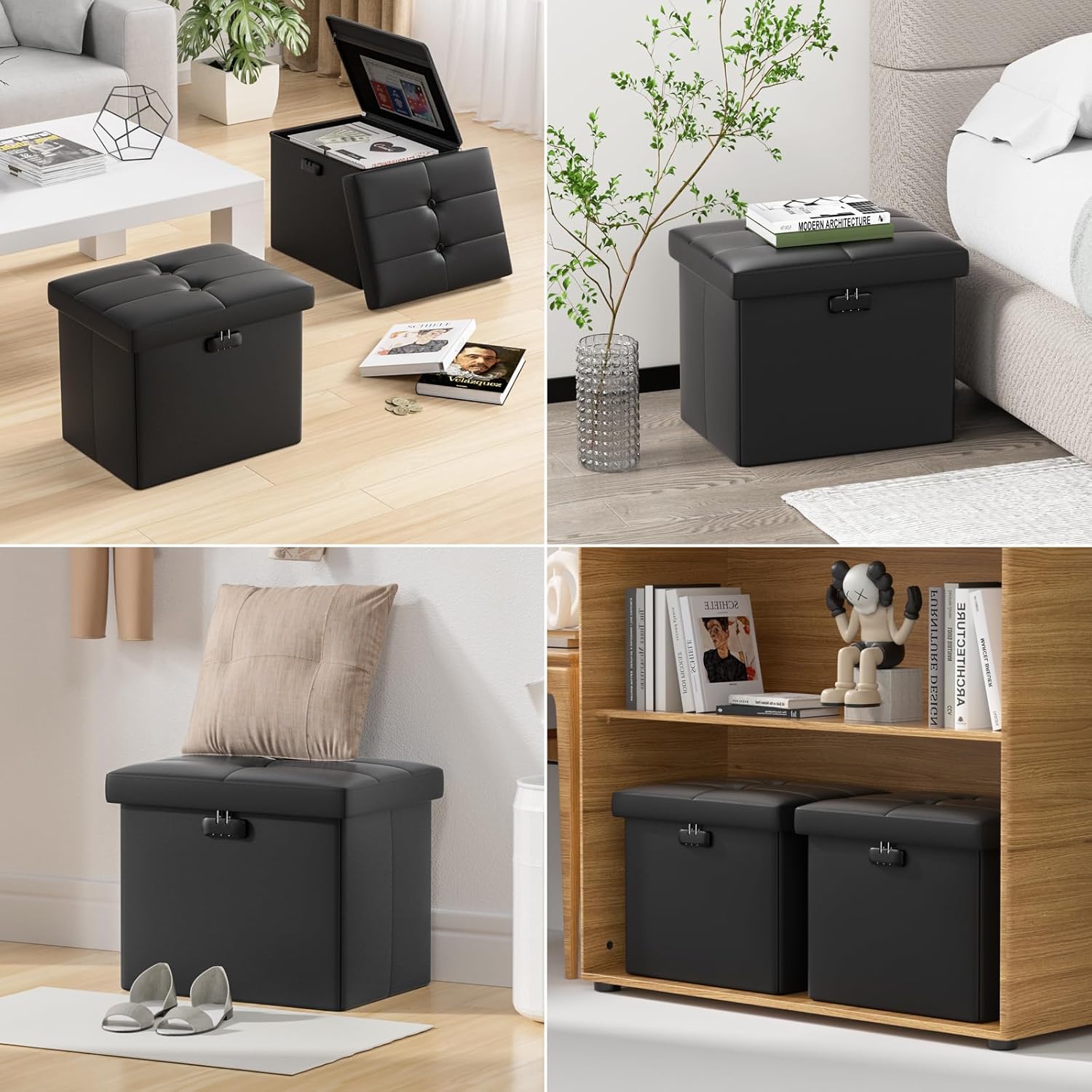 ENGPOW Storage Ottoman Foot Rest Stool with Lock ＆ Finland Ubuy