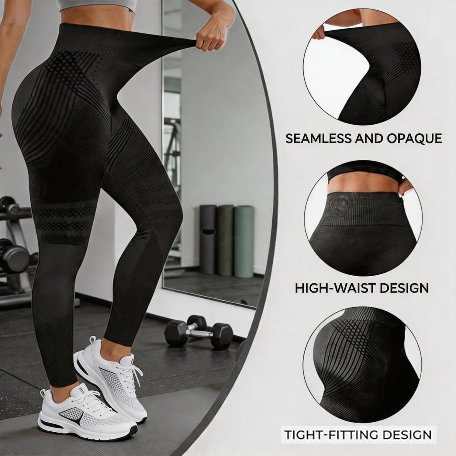 Leggings de compresión 3D anticelulitis para mujer, cintura alta, push up, drenaje linfático, gimnasio, scrunch, deporte, yoga, ropa deportiva, S-M-L