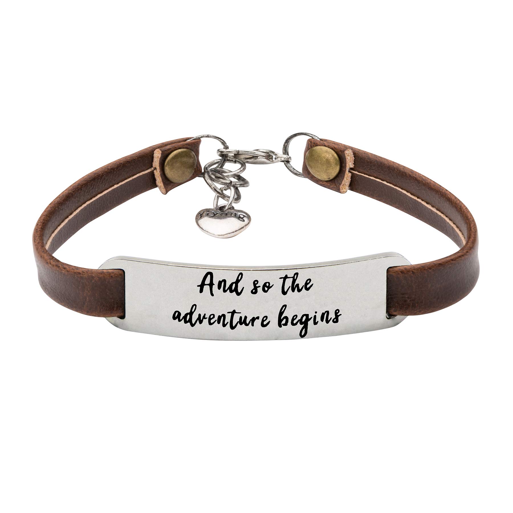 Inspirational Bracelets for Women Personalized Gifts for Her Leather Wrap Bracelet, Metal Leather