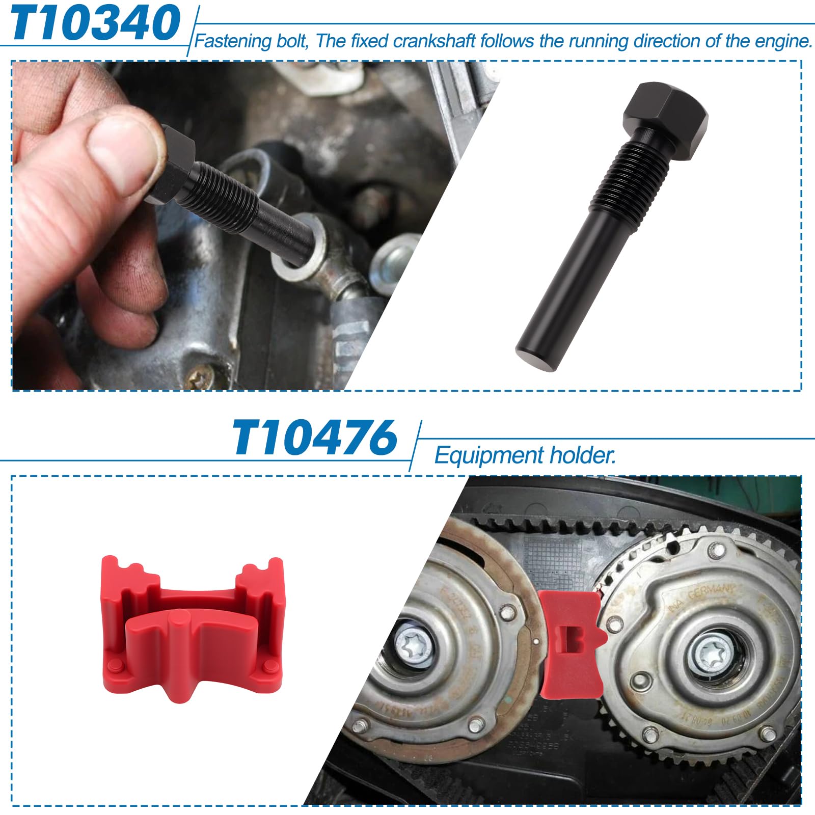 KAOLALI Strumento Cinghia di Distribuzione per VAG EA211 1.0L 1.2L 1.4L 1.6L FSI TSI TFSI Benzina, Strumento di Regolazione del Motore con Sostituzione per VW Audi A3/Golf VII/Jetta/Seat Leon