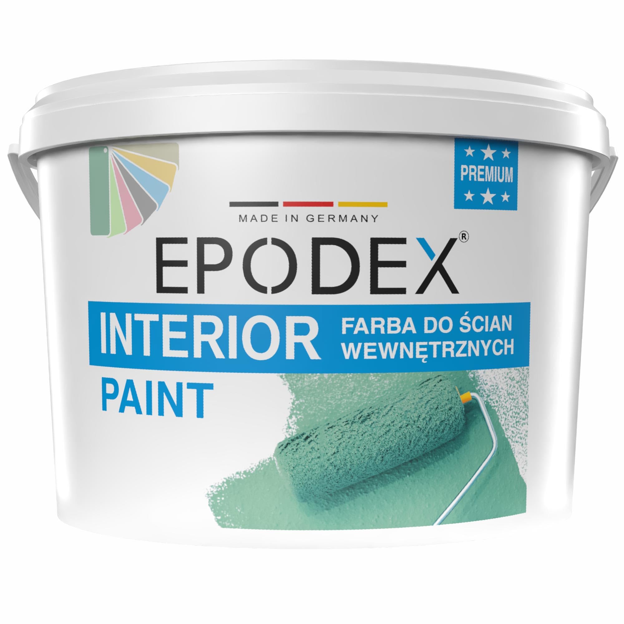 EPODEX Premium Farba do Ścian z Formułą Ochronną - Szary antracytowy Pastel | Wysoka Krycie, Zmywalna, Bez Rozbryzgów i Bezwonna, Jedwabisto Matowa i Oddychająca, 3 kg (25 m² na warstwę)