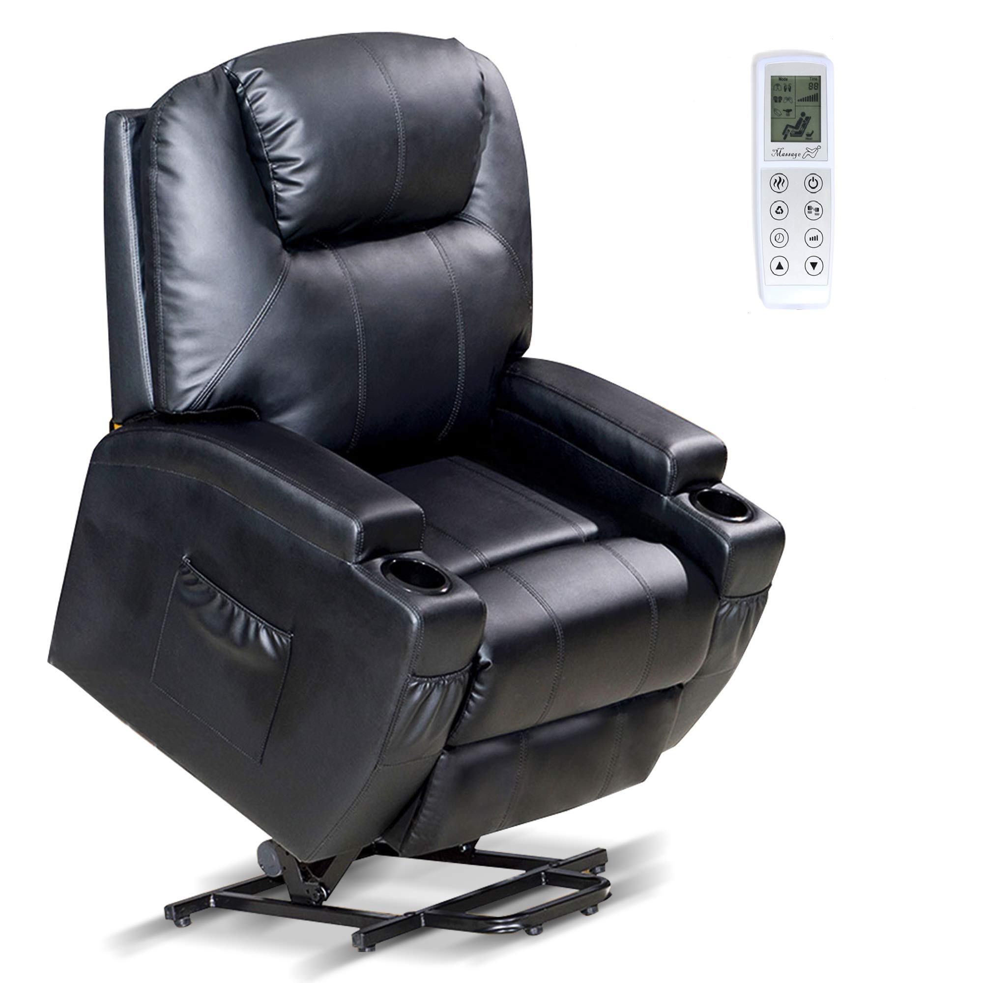 Power Lift Recliner Chair With Luxurious Bonded Leather Lounge