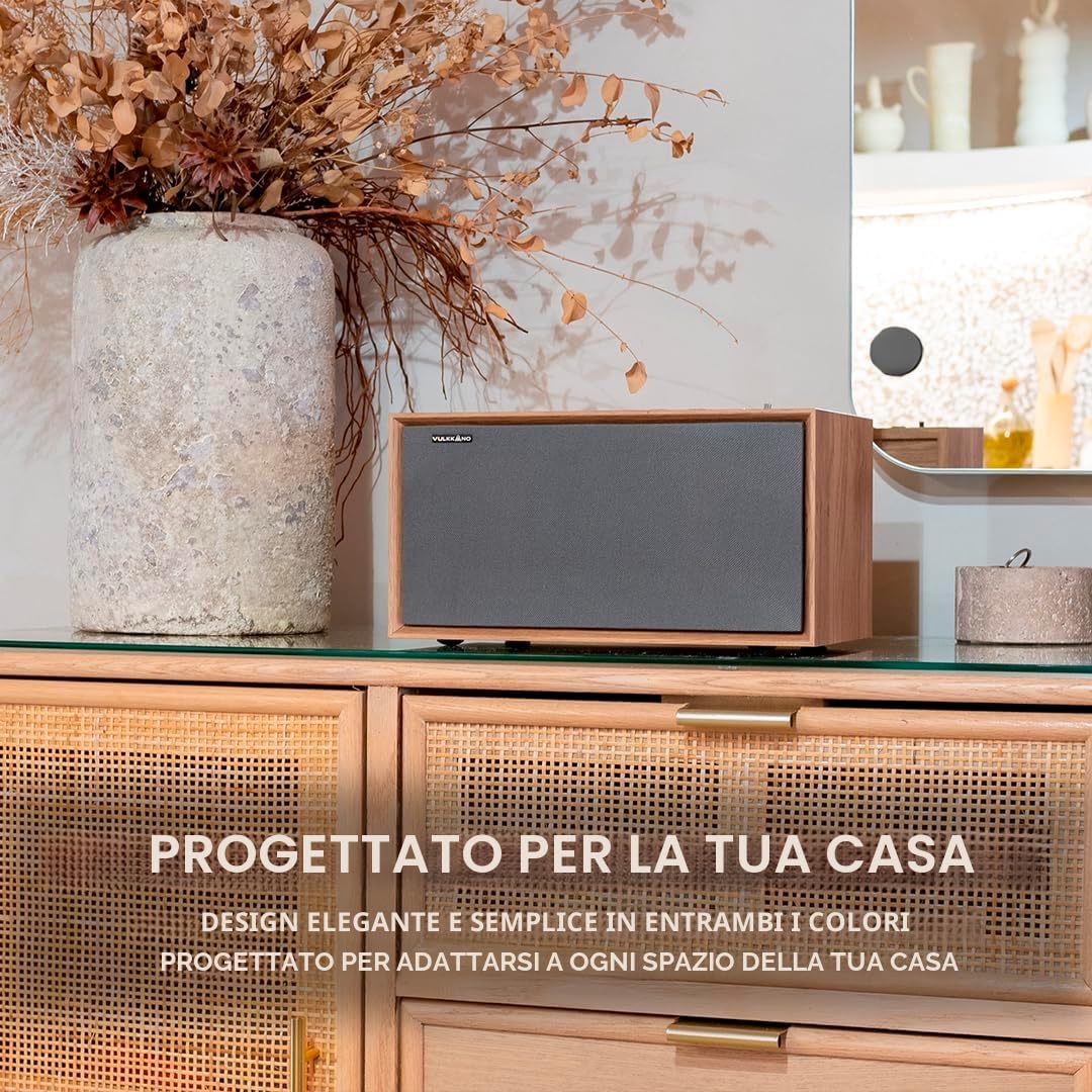 VULKKANO T40 ARC Cassa Amplificata con Woofer da 4", Bluetooth 5.0, HDMI ARC, Optica, RCA, USB, Altoparlante da tavolo, per la TV o per lo Scaffale, Colore Brown