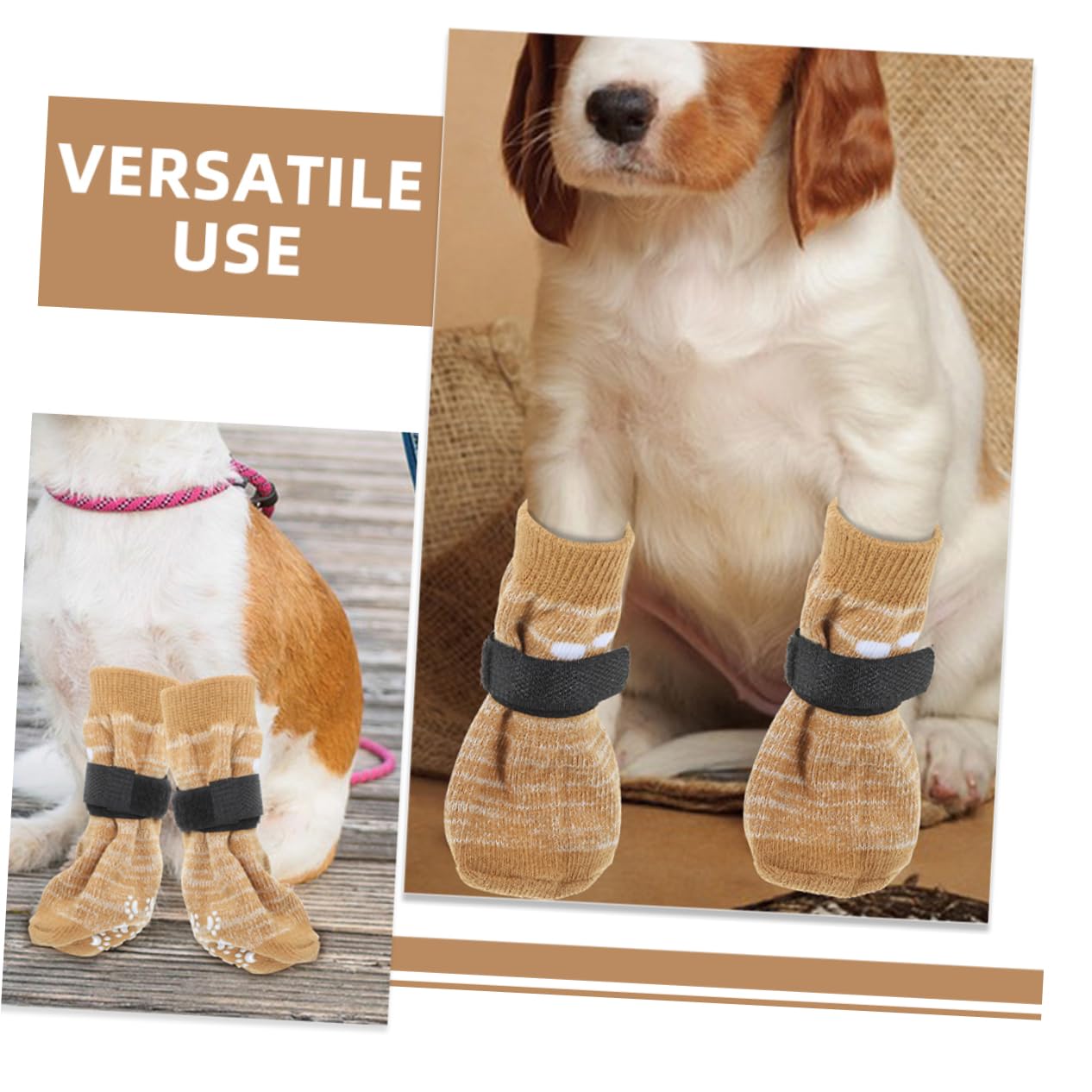 Toddmomy Dog Protectors 4 Pack Small Dog Socks Wear-Resistant Breathable Compact Pet Socks for Puppy Supplies