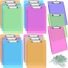15 Pcs Plastic Clipboards,A4 Letter Size Clip Board with Ruler