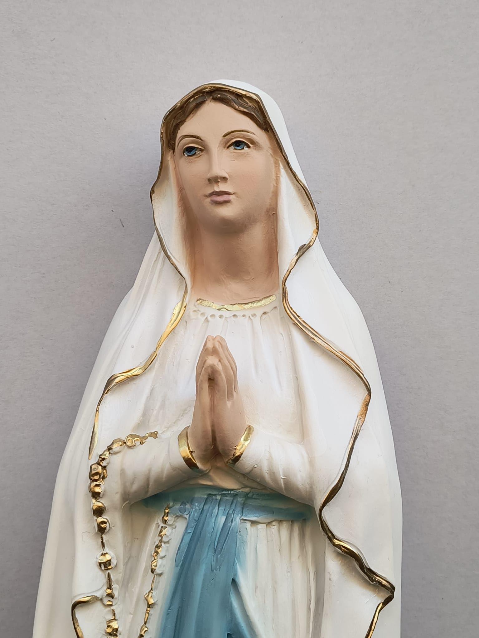Generico Arte Sacra Caravaggio Statua della Madonna di Lourdes cm 50 (19,68 inches) in marmo resina decorata a mano di produzione artigianale italiana