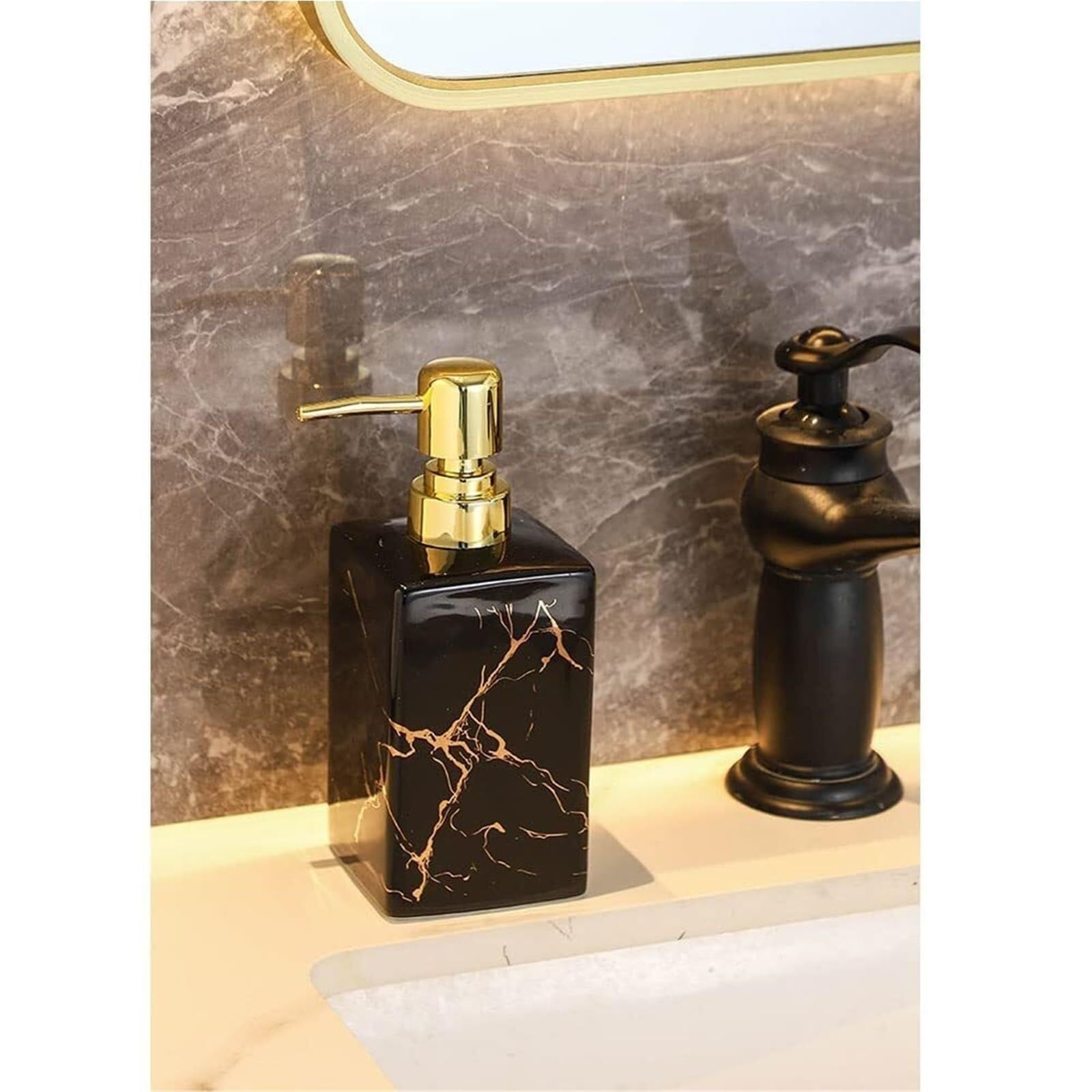 Dispenser di sapone da appoggio Dispenser di sapone lozione alta decorazione domestica for cucina bagno Complementi d'arredo e accessori(Ab)