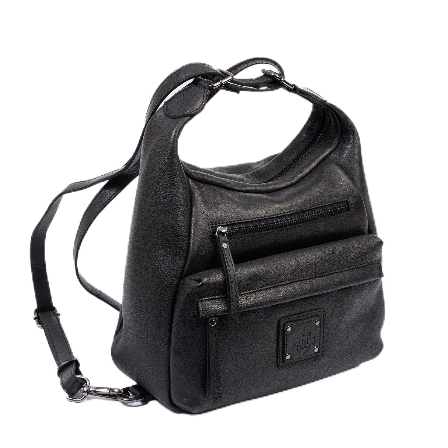 Matties Bags Women's Noir Natural Leather Shoulder Bag